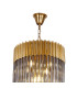 Poland 50cm Pendant Round 5 Tier 18 Light E14 Brass/Smoke Sculpted Glass Item Weight: 42kg-5
