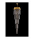 Poland 50cm Pendant Round 5 Tier 18 Light E14 Brass/Smoke Sculpted Glass Item Weight: 42kg-8