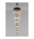 Poland 50cm Pendant Round 5 Tier 18 Light E14 Matt Black/Clear Sculpted Glass Item Weight: 42kg-3