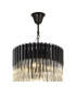 Poland 50cm Pendant Round 5 Tier 18 Light E14 Matt Black/Clear Sculpted Glass Item Weight: 42kg-5