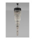 Poland 50cm Pendant Round 5 Tier 18 Light E14 Matt Black/Clear Sculpted Glass Item Weight: 42kg-8