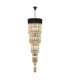 Poland 50cm Pendant Round 5 Tier 18 Light E14 Matt Black/Cognac Sculpted Glass Item Weight: 42kg-1