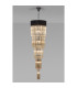 Poland 50cm Pendant Round 5 Tier 18 Light E14 Matt Black/Cognac Sculpted Glass Item Weight: 42kg-3