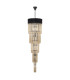 Poland 50cm Pendant Round 5 Tier 18 Light E14 Matt Black/Cognac Sculpted Glass Item Weight: 42kg-4