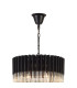 Poland 50cm Pendant Round 5 Tier 18 Light E14 Matt Black/Cognac Sculpted Glass Item Weight: 42kg-5
