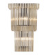 Poland 50cm Pendant Round 5 Tier 18 Light E14 Matt Black/Cognac Sculpted Glass Item Weight: 42kg-6