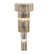 Poland 50cm Pendant Round 5 Tier 18 Light E14 Matt Black/Cognac Sculpted Glass Item Weight: 42kg-7