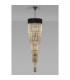 Poland 50cm Pendant Round 5 Tier 18 Light E14 Matt Black/Cognac Sculpted Glass Item Weight: 42kg-8