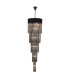 Poland 50cm Pendant Round 5 Tier 18 Light E14 Matt Black/Smoke Sculpted Glass Item Weight: 42kg-1