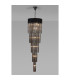 Poland 50cm Pendant Round 5 Tier 18 Light E14 Matt Black/Smoke Sculpted Glass Item Weight: 42kg-3