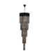 Poland 50cm Pendant Round 5 Tier 18 Light E14 Matt Black/Smoke Sculpted Glass Item Weight: 42kg-4