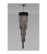 Poland 50cm Pendant Round 5 Tier 18 Light E14 Matt Black/Smoke Sculpted Glass Item Weight: 42kg-8