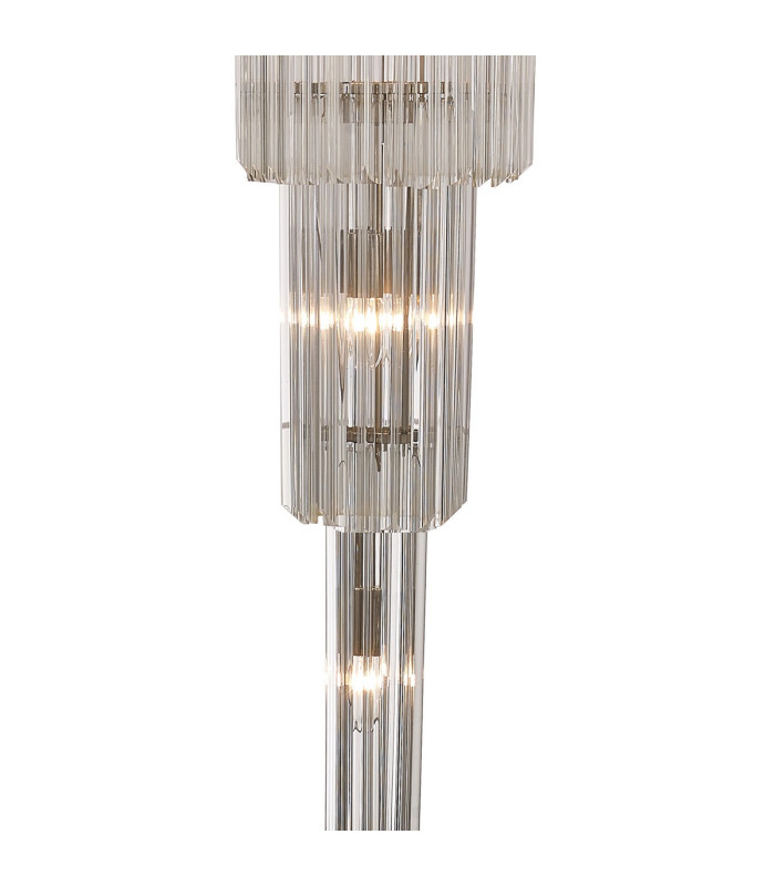 Poland 50cm Pendant Round 5 Tier 18 Light E14 Polished Nickel/Clear Sculpted Glass Item Weight: 42kg-7