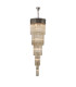 Poland 50cm Pendant Round 5 Tier 18 Light E14 Polished Nickel/Cognac Sculpted Glass Item Weight: 42kg-1