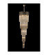 Poland 50cm Pendant Round 5 Tier 18 Light E14 Polished Nickel/Cognac Sculpted Glass Item Weight: 42kg-3