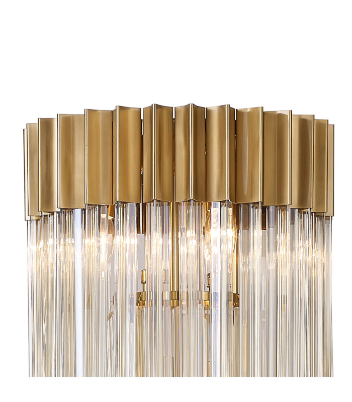 Poland 35 x 168cm Floor Lamp 5 Light E14 Brass/Cognac Sculpted Glass Item Weight: 16.5kg-7