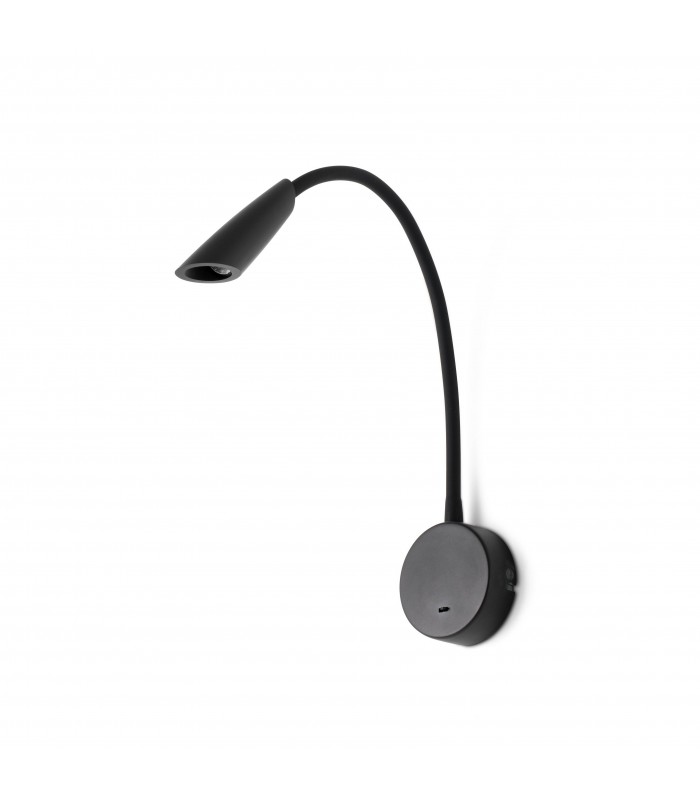 Adjustable Black Wall Reader Light - 1