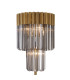 Poland 35 x 168cm Floor Lamp 5 Light E14 Brass/Smoked Sculpted Glass Item Weight: 16.5kg-5