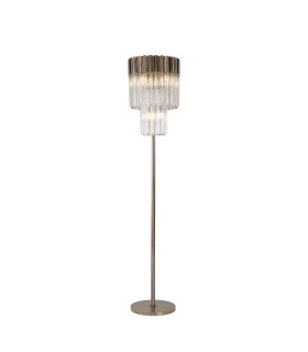 Poland 35 x 168cm Floor Lamp 5 Light E14 Polished Nickel/Clear Sculpted Glass Item Weight: 16.5kg-1