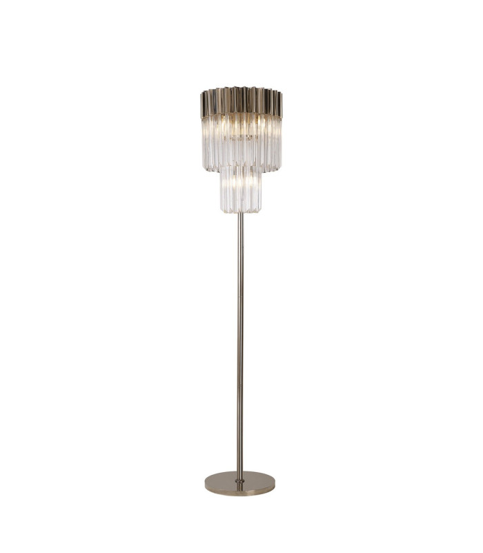 Poland 35 x 168cm Floor Lamp 5 Light E14 Polished Nickel/Clear Sculpted Glass Item Weight: 16.5kg-1