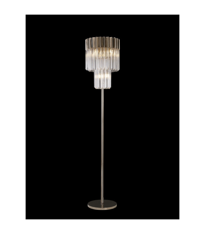 Poland 35 x 168cm Floor Lamp 5 Light E14 Polished Nickel/Clear Sculpted Glass Item Weight: 16.5kg-3