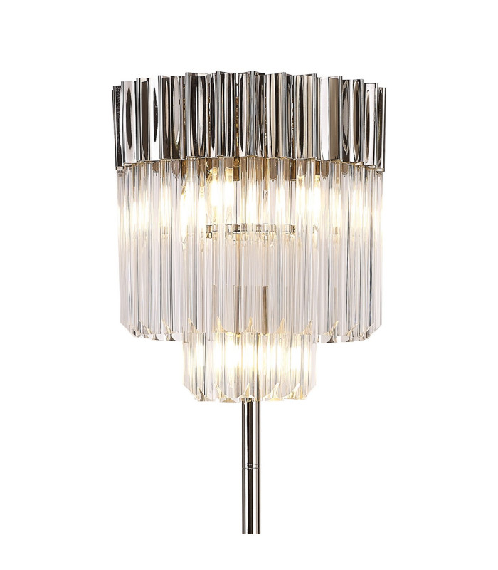 Poland 35 x 168cm Floor Lamp 5 Light E14 Polished Nickel/Clear Sculpted Glass Item Weight: 16.5kg-6