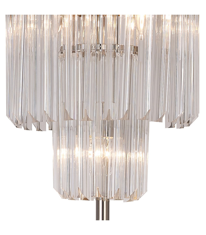 Poland 35 x 168cm Floor Lamp 5 Light E14 Polished Nickel/Clear Sculpted Glass Item Weight: 16.5kg-7
