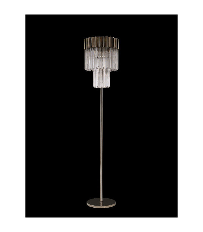 Poland 35 x 168cm Floor Lamp 5 Light E14 Polished Nickel/Clear Sculpted Glass Item Weight: 16.5kg-8
