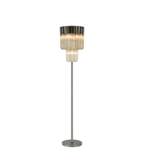 Poland 35 x 168cm Floor Lamp 5 Light E14 Polished Nickel/Cognac Sculpted Glass Item Weight: 16.5kg-1