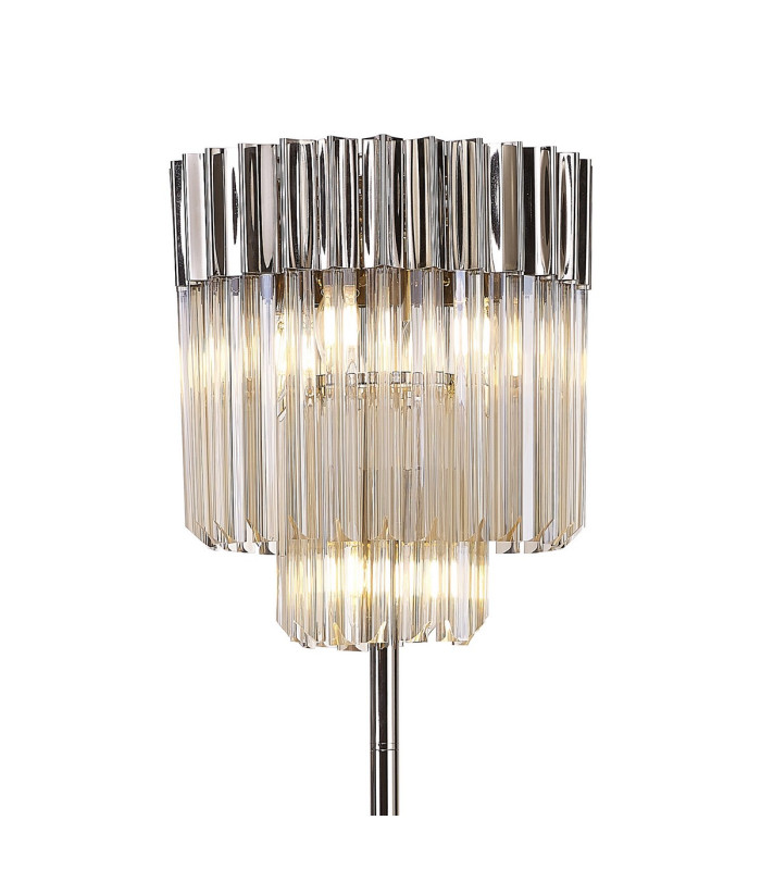Poland 35 x 168cm Floor Lamp 5 Light E14 Polished Nickel/Cognac Sculpted Glass Item Weight: 16.5kg-6