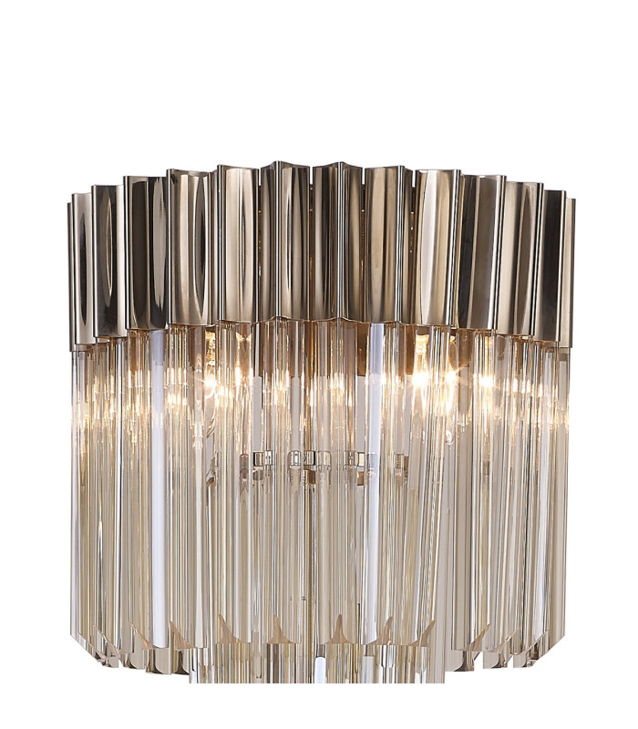 Poland 35 x 168cm Floor Lamp 5 Light E14 Polished Nickel/Cognac Sculpted Glass Item Weight: 16.5kg-7