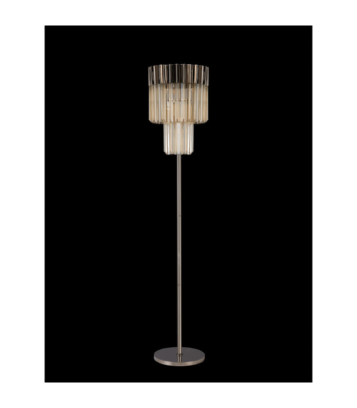 Poland 35 x 168cm Floor Lamp 5 Light E14 Polished Nickel/Cognac Sculpted Glass Item Weight: 16.5kg-8