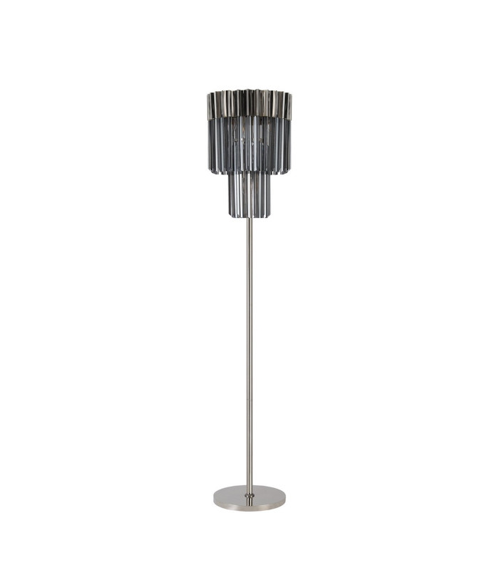 Poland 35 x 168cm Floor Lamp 5 Light E14 Polished Nickel/Smoked Sculpted Glass Item Weight: 16.5kg-4
