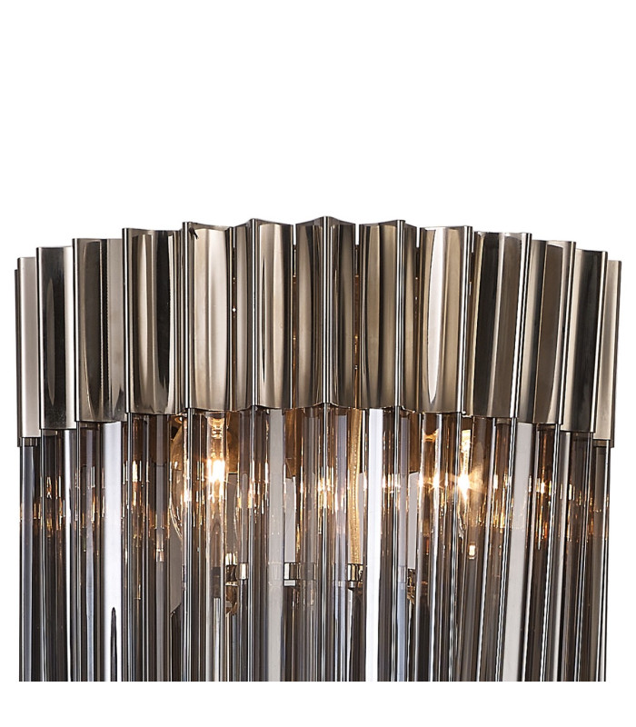 Poland 35 x 168cm Floor Lamp 5 Light E14 Polished Nickel/Smoked Sculpted Glass Item Weight: 16.5kg-7