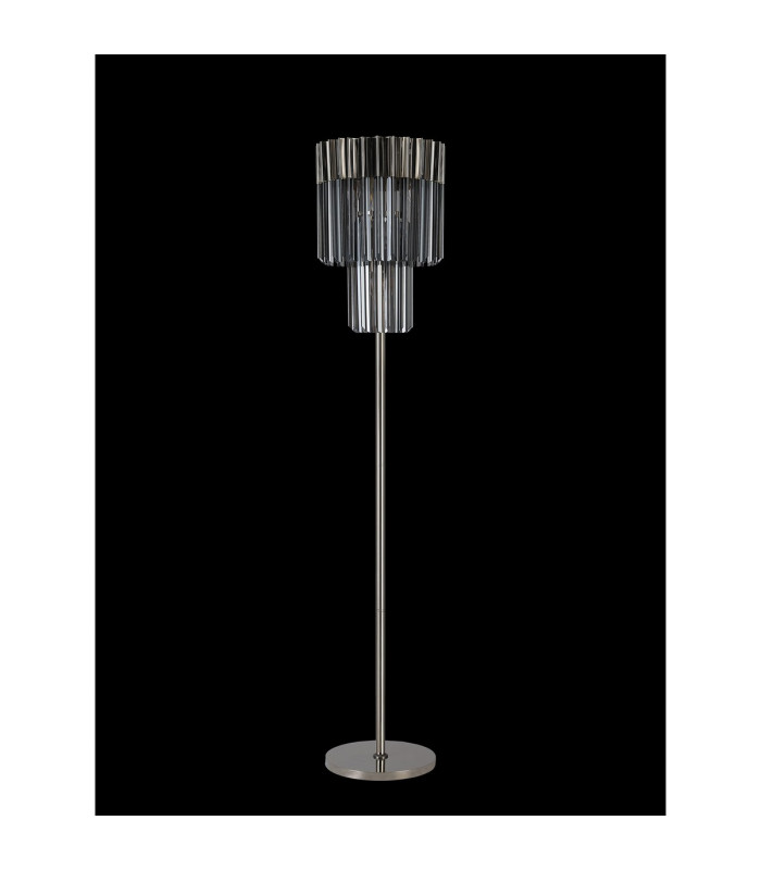 Poland 35 x 168cm Floor Lamp 5 Light E14 Polished Nickel/Smoked Sculpted Glass Item Weight: 16.5kg-8