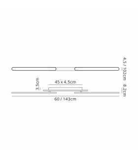Dunkirk Dimmable Adjustable 3 Arm Flush Ceiling/Wall Lamp 24W LED 4000K 1200lm Sand White -2