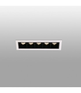 LED White Black recessed Downlight 5x 2W 3000K - 1