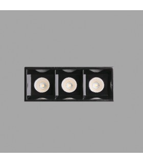 LED Black recessed Downlight Trimless 3x 2W 3000K - 1