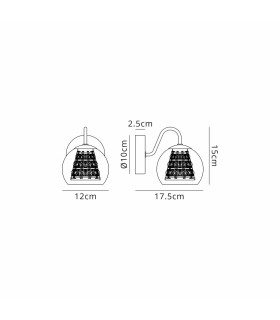 Austin Wall Lamp 1 Light G9 IP44 French Gold/Clear Glass/Clear Crystal-2