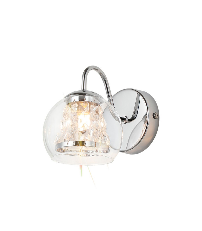 Austin Wall Lamp 1 Light G9 IP44 Polished Chrome/Clear Glass/Clear Crystal-1