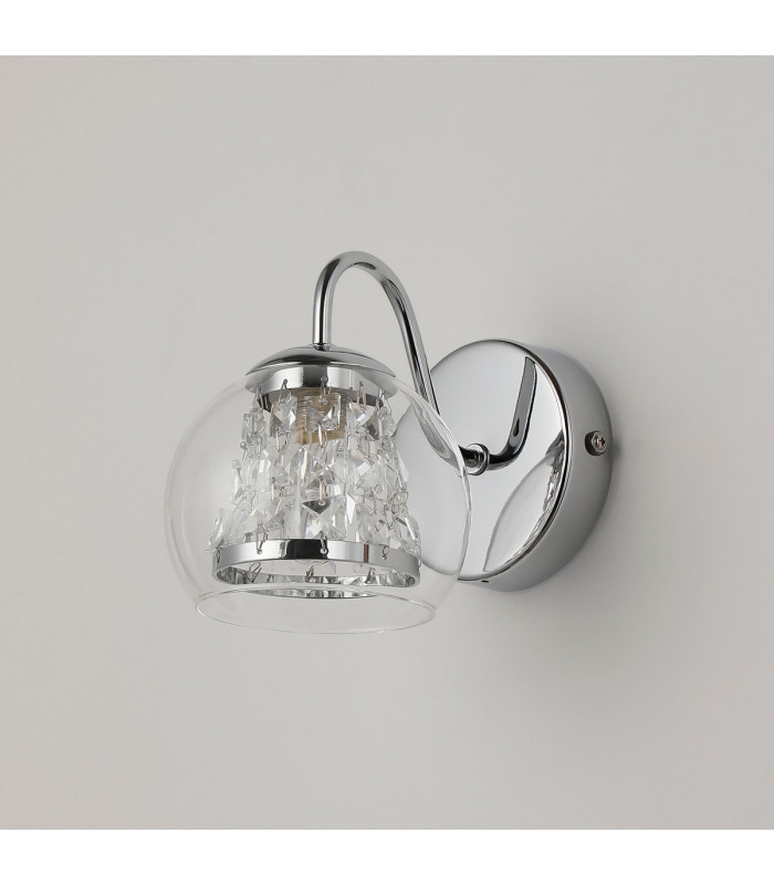 Austin Wall Lamp 1 Light G9 IP44 Polished Chrome/Clear Glass/Clear Crystal-7