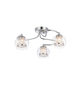Austin 49.5cm Semi Ceiling 3 Light G9 IP44 Polished Chrome/Clear Glass/Clear Crystal-1