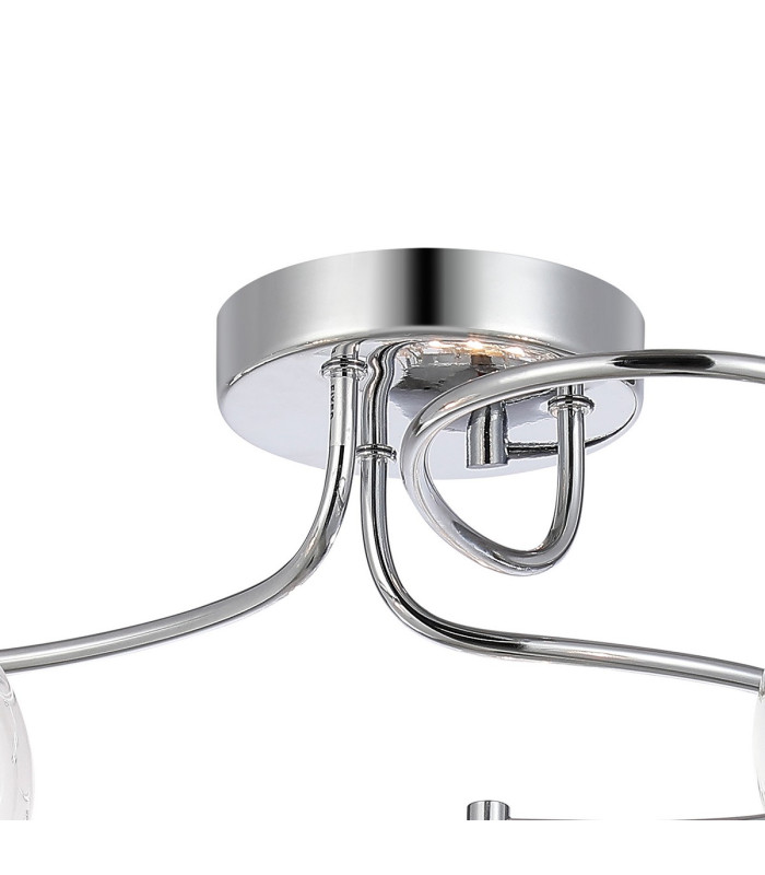 Austin 49.5cm Semi Ceiling 3 Light G9 IP44 Polished Chrome/Clear Glass/Clear Crystal-5
