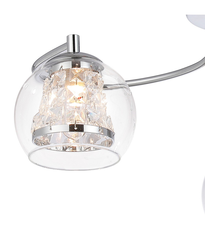 Austin 49.5cm Semi Ceiling 3 Light G9 IP44 Polished Chrome/Clear Glass/Clear Crystal-6