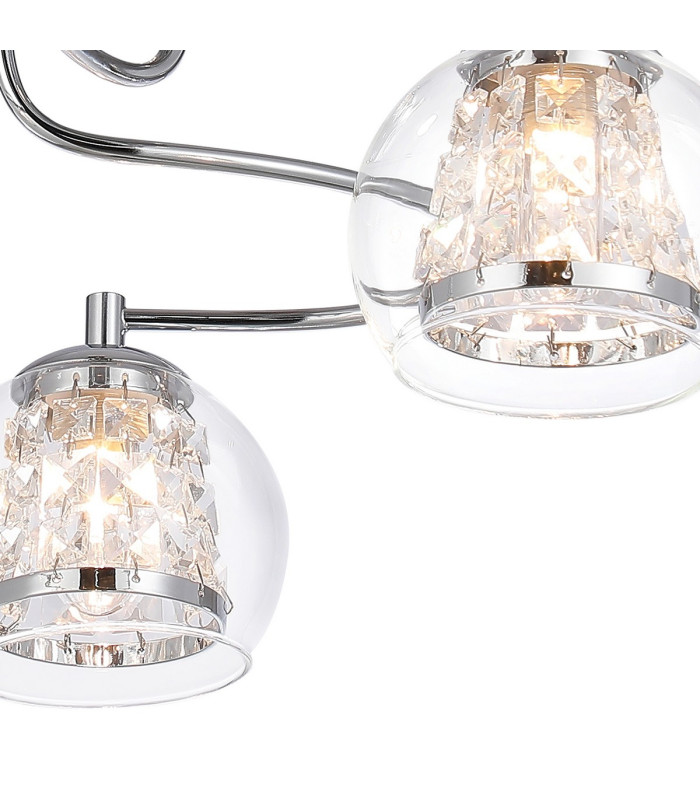 Austin 49.5cm Semi Ceiling 3 Light G9 IP44 Polished Chrome/Clear Glass/Clear Crystal-7