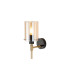 Eden Wall Lamp 10x13.5cm Cylinder Glass 1 Light E14 IP44 Black/Brass Gold/Amber-1