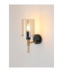 Eden Wall Lamp 10x13.5cm Cylinder Glass 1 Light E14 IP44 Black/Brass Gold/Amber-3