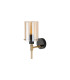 Eden Wall Lamp 10x13.5cm Cylinder Glass 1 Light E14 IP44 Black/Brass Gold/Amber-4