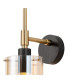 Eden Wall Lamp 10x13.5cm Cylinder Glass 1 Light E14 IP44 Black/Brass Gold/Amber-5