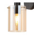 Eden Wall Lamp 10x13.5cm Cylinder Glass 1 Light E14 IP44 Black/Brass Gold/Amber-6